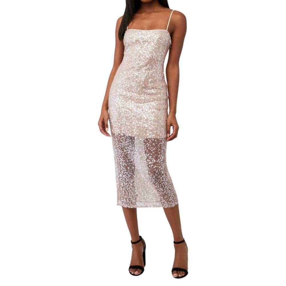 ASTR jewel dress in nude